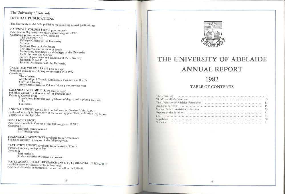 1982 University of Adelaide Annual Report
