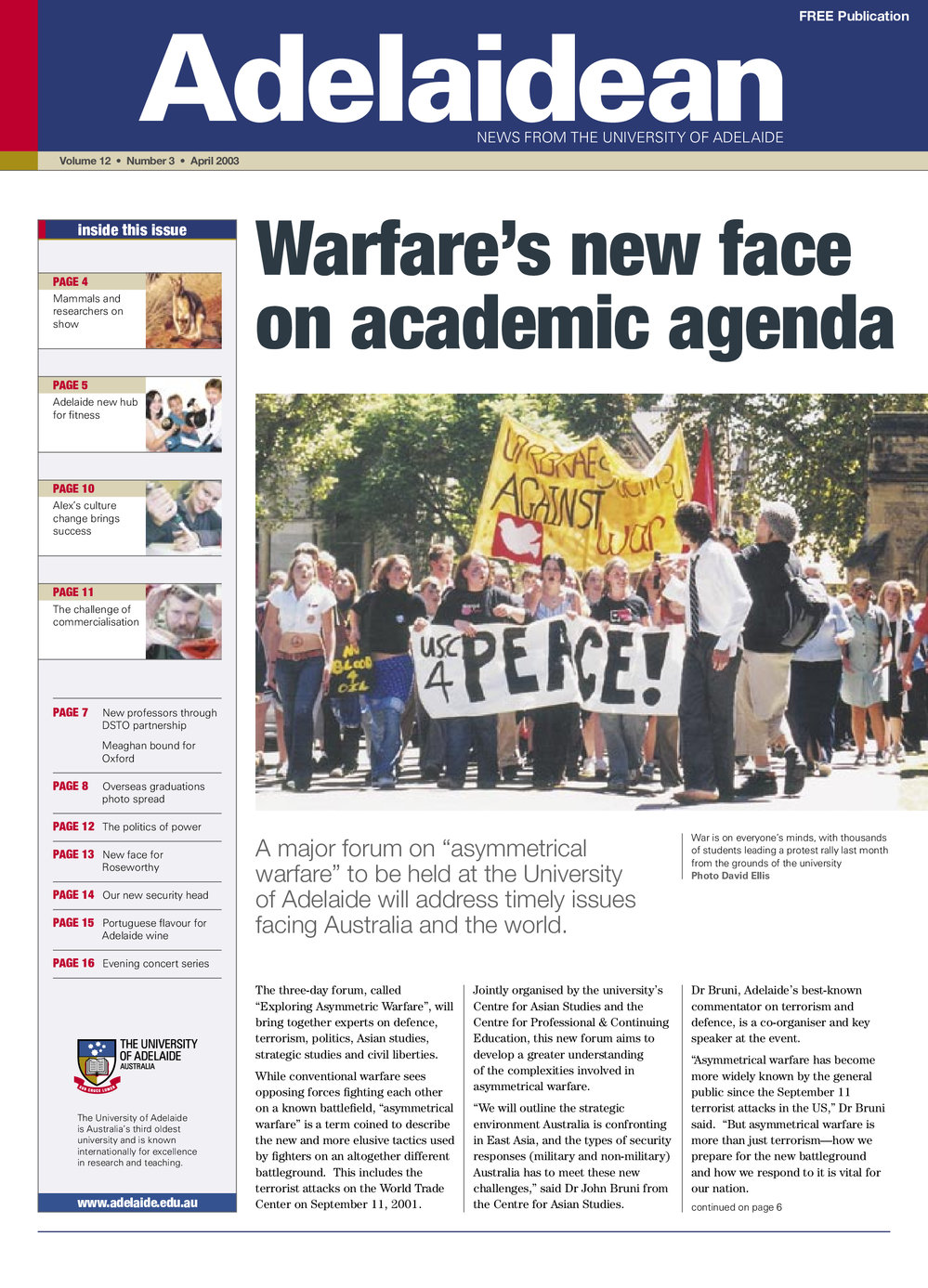 Adelaidean - Volume 12 Number 3 - April 2003