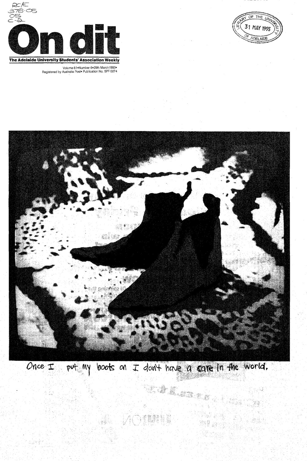 On Dit. Volume 61, Issue 6