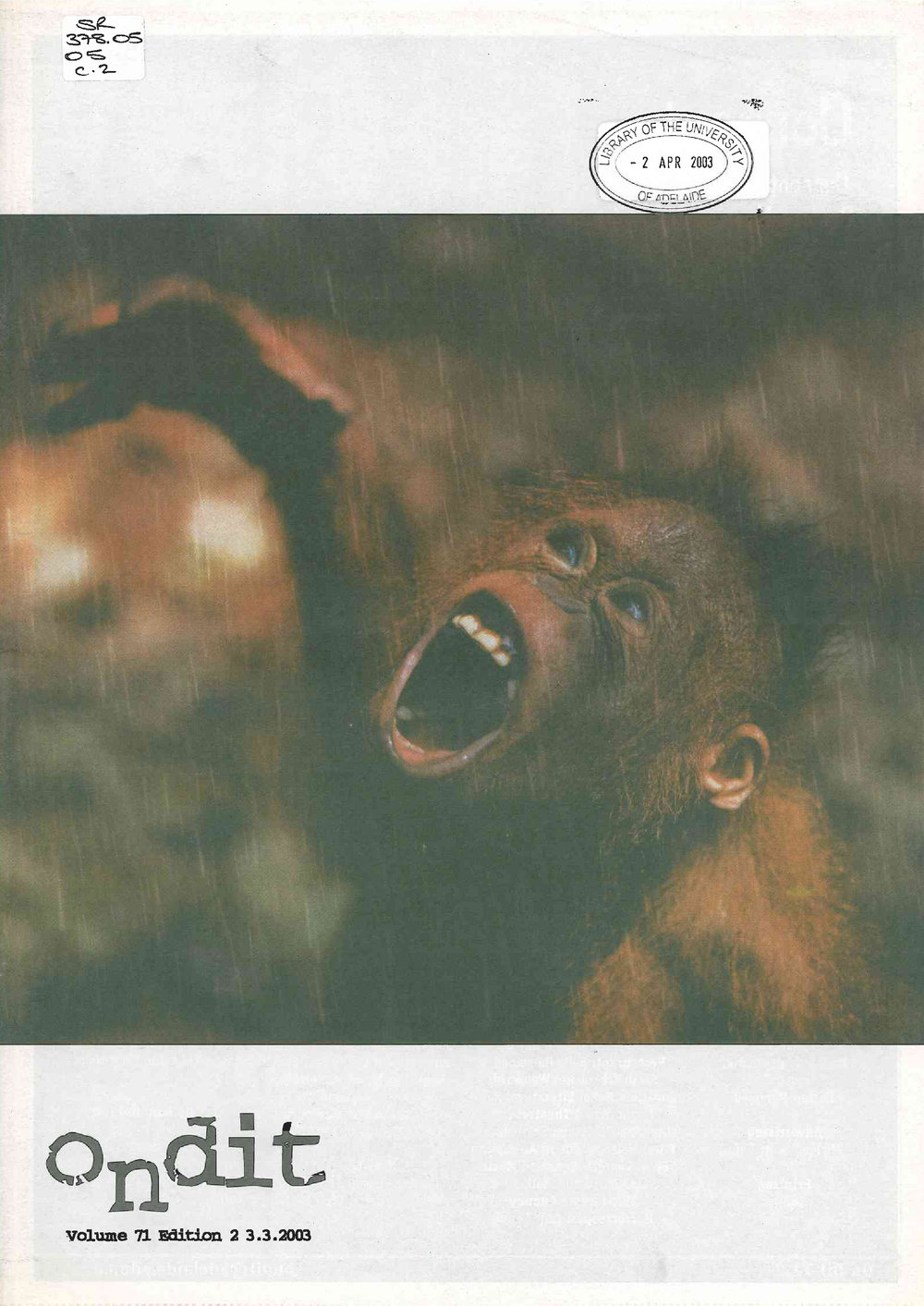 On Dit. Volume 71, Issue 2