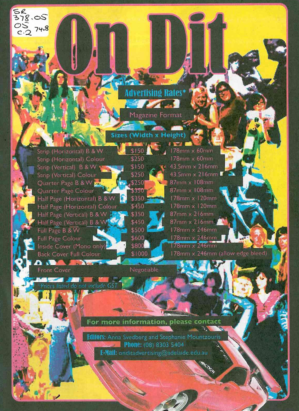 On Dit. Volume 74, Issue 8