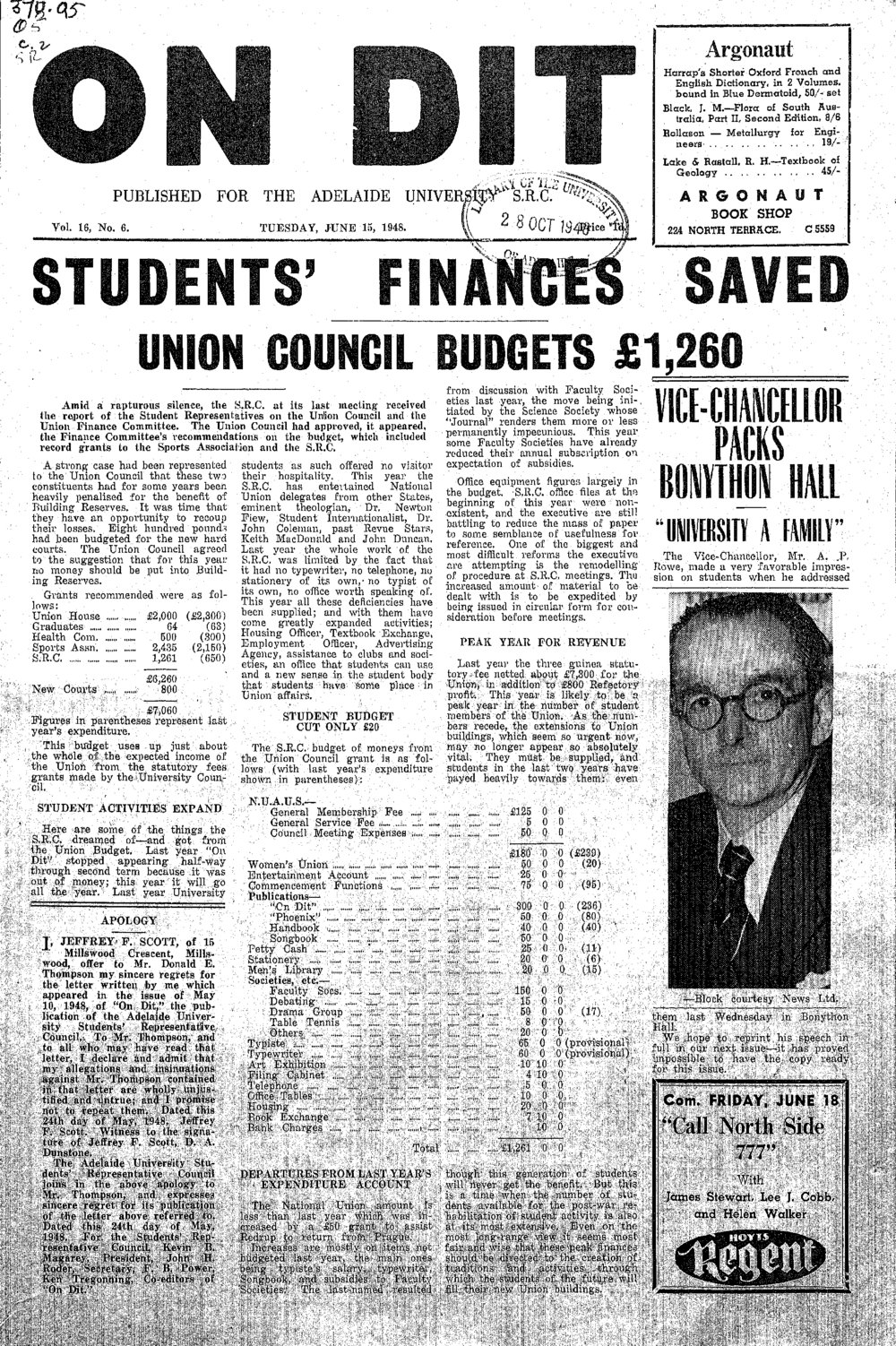 On Dit. Volume 16, Issue 6