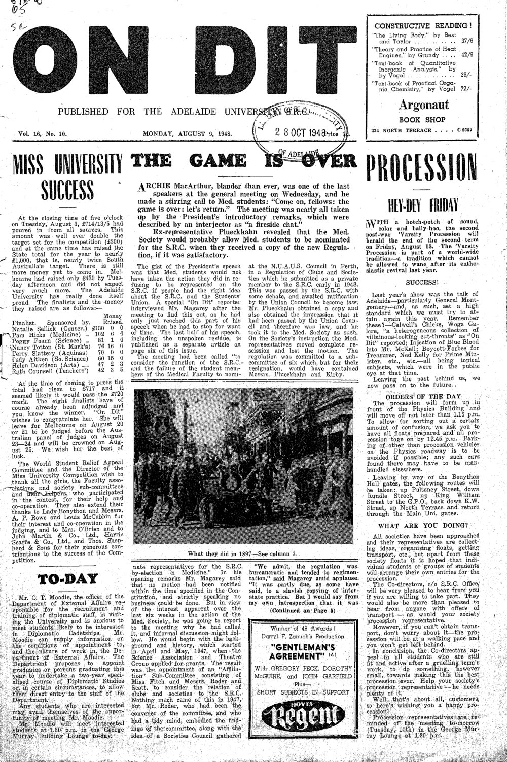 On Dit. Volume 16, Issue 10