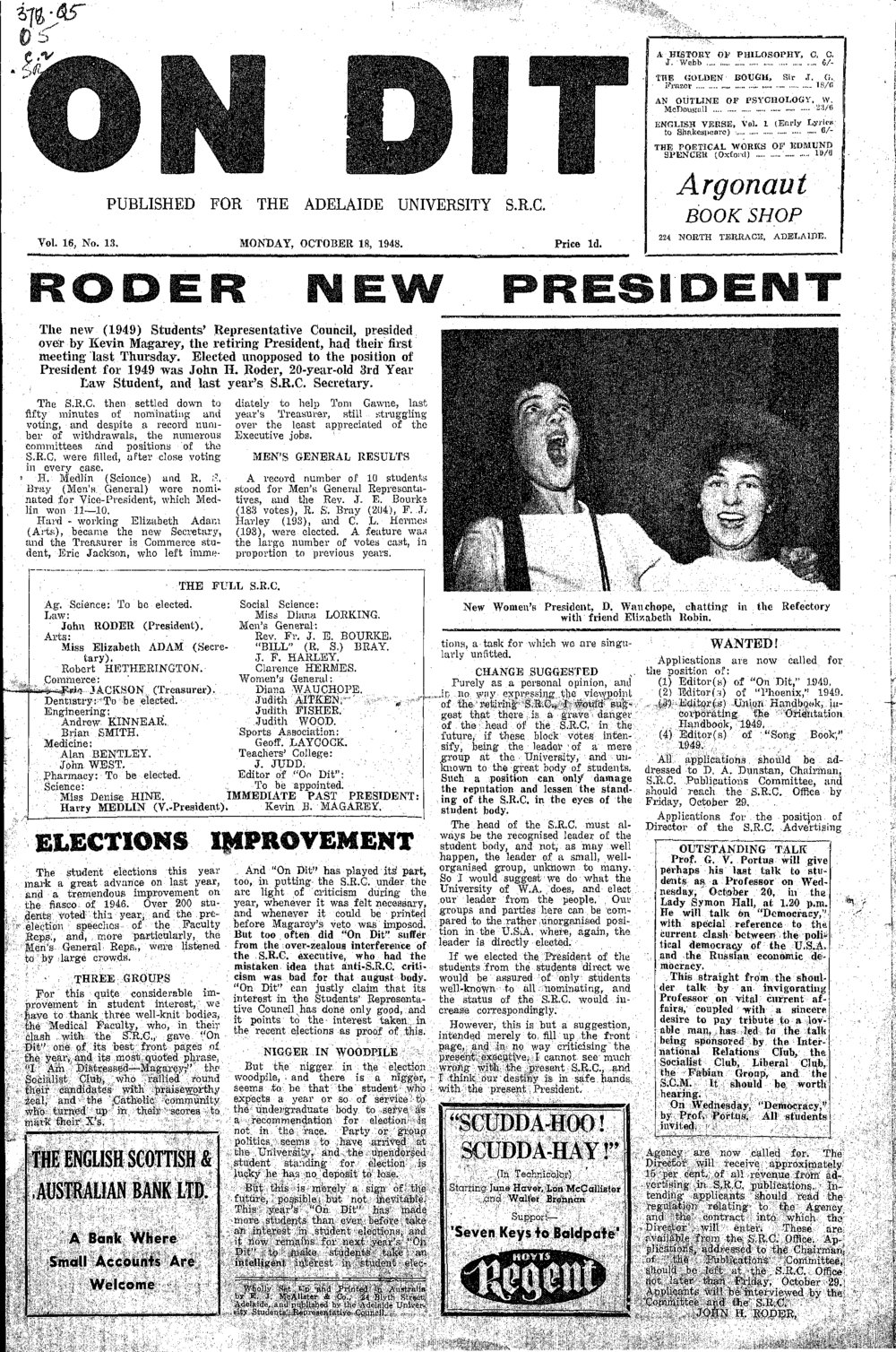 On Dit. Volume 16, Issue 13