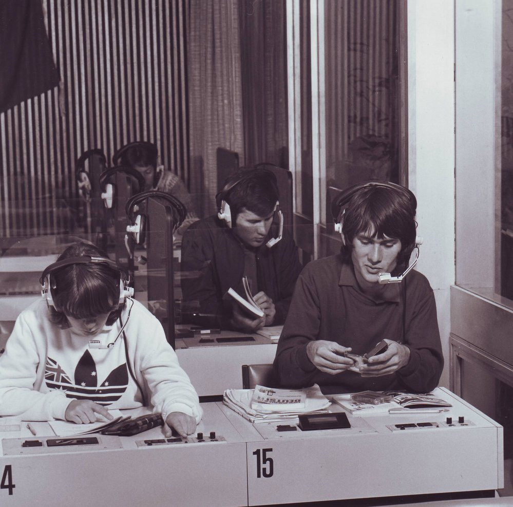 Students in Language Laboratory, 1985