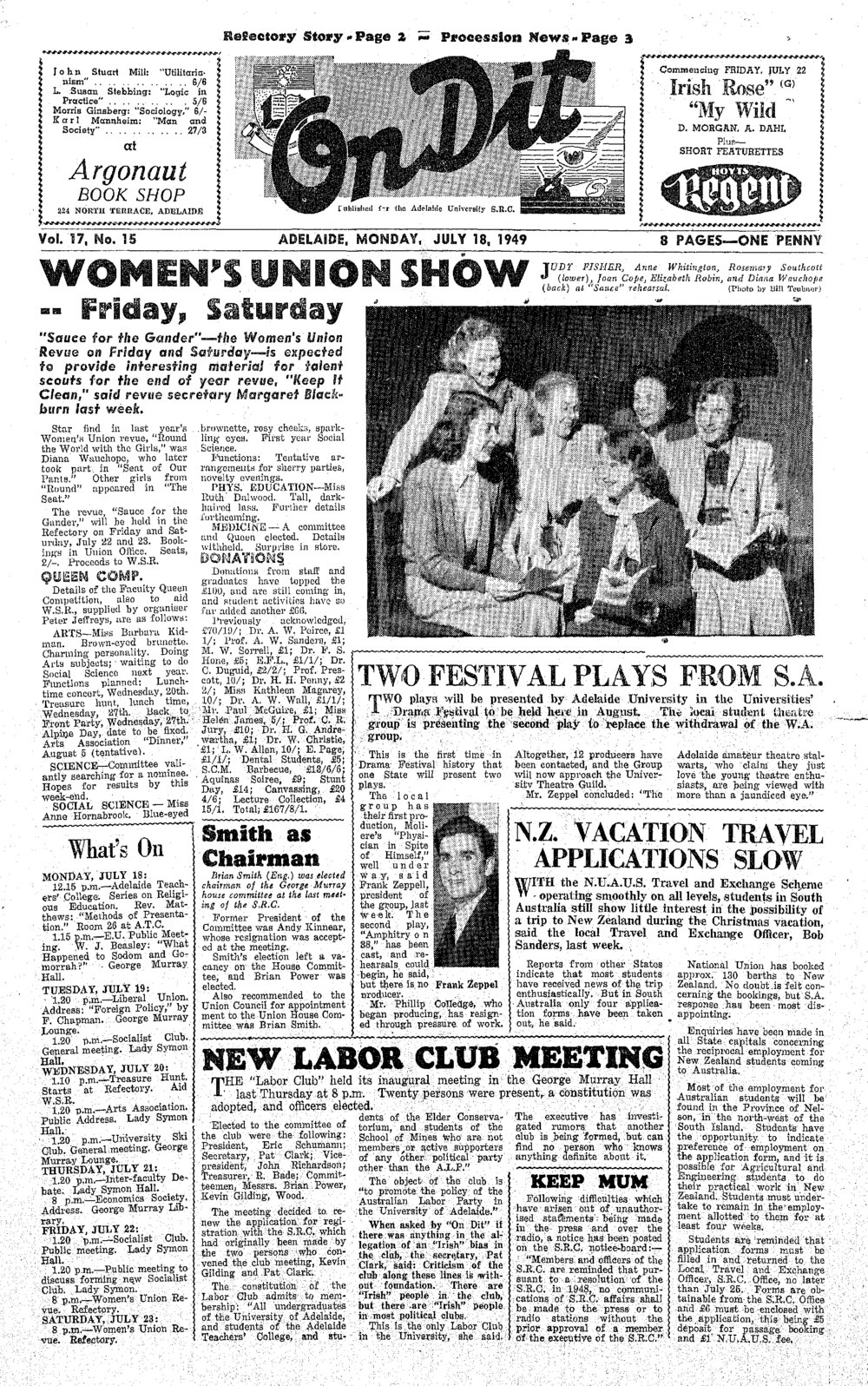 On Dit. Volume 17, Issue 15