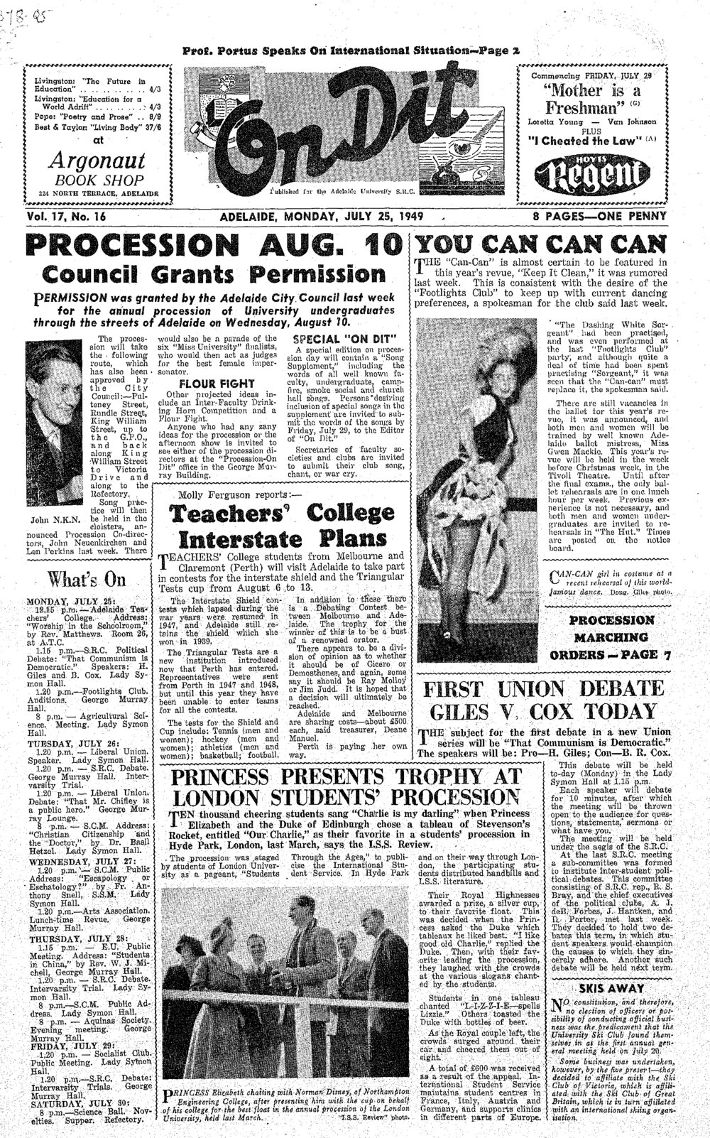 On Dit. Volume 17, Issue 16