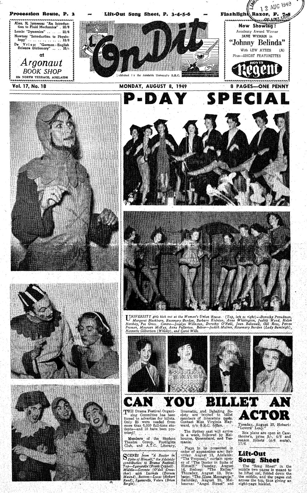 On Dit. Volume 17, Issue 18