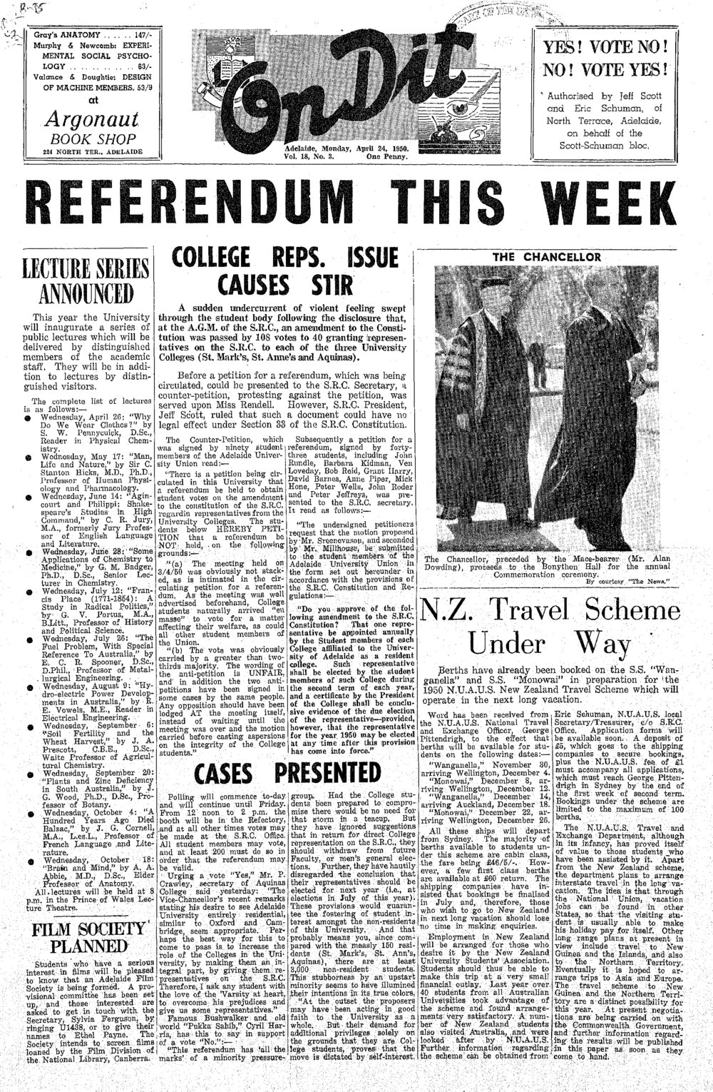 On Dit. Volume 18, Issue 3