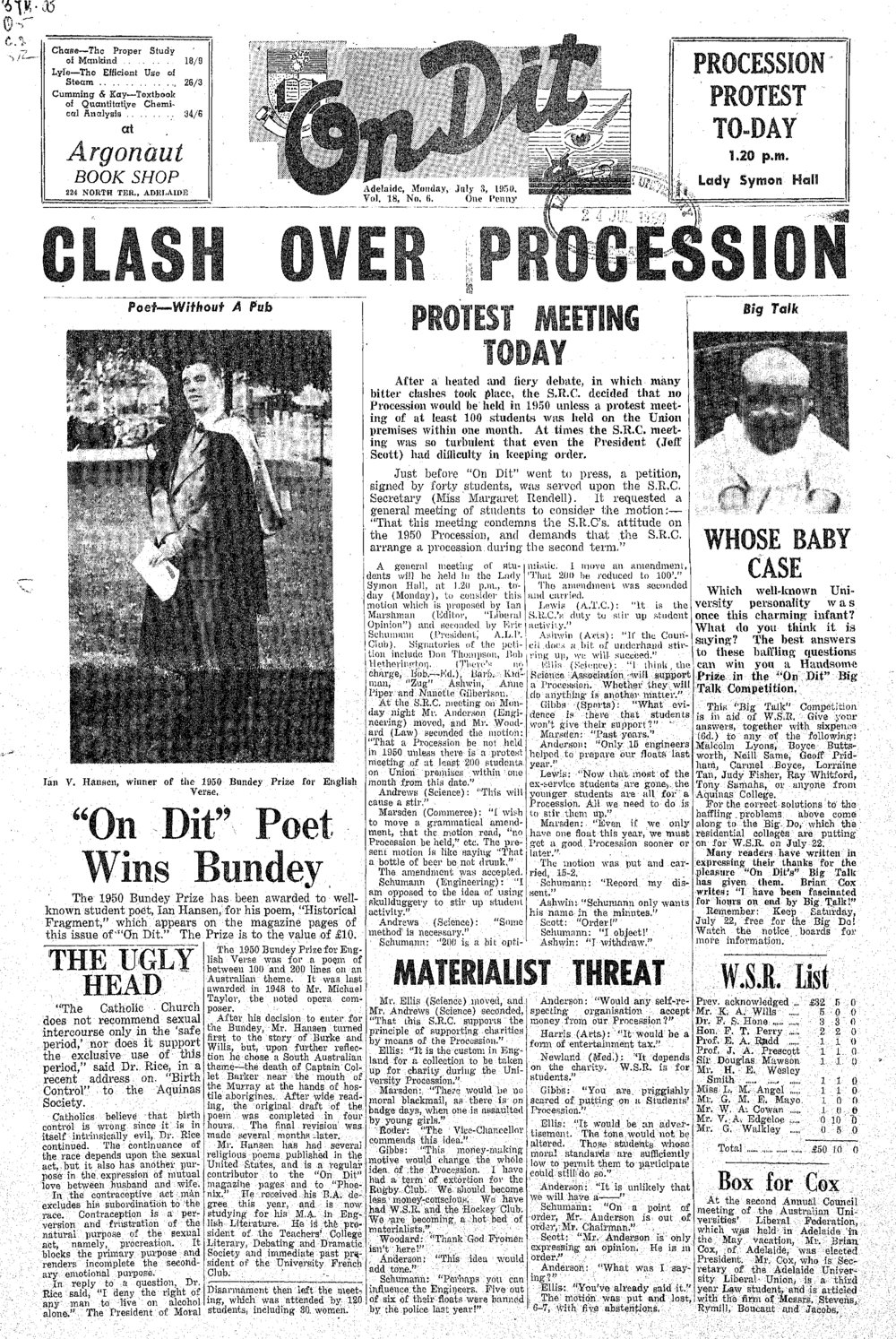 On Dit. Volume 18, Issue 6