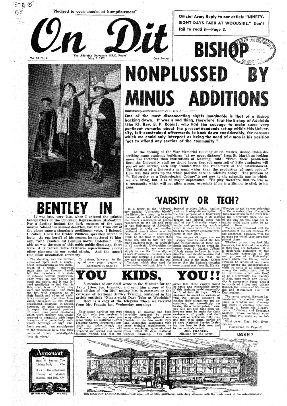 On Dit. Volume 20, Issue 4