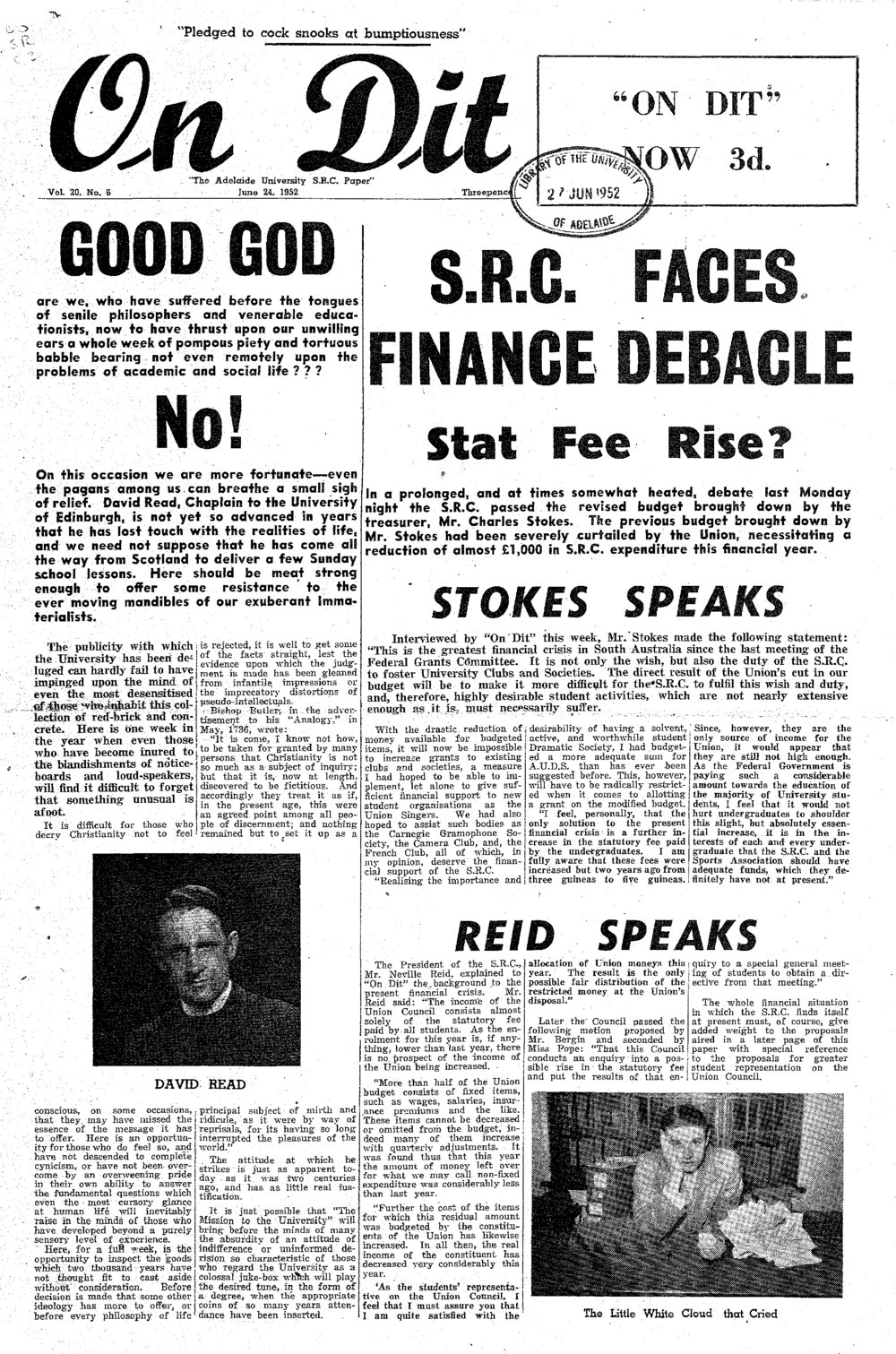 On Dit. Volume 20, Issue 6