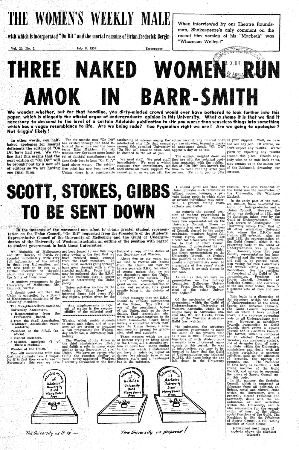 On Dit. Volume 20, Issue 7