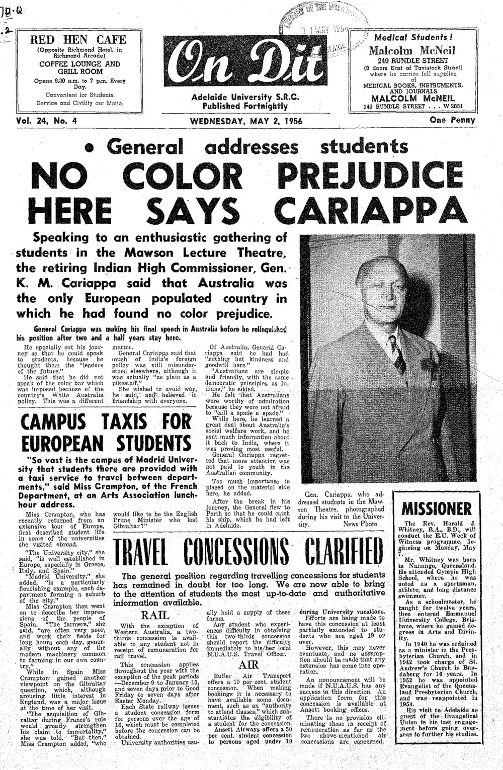 On Dit. Volume 24, Issue 4