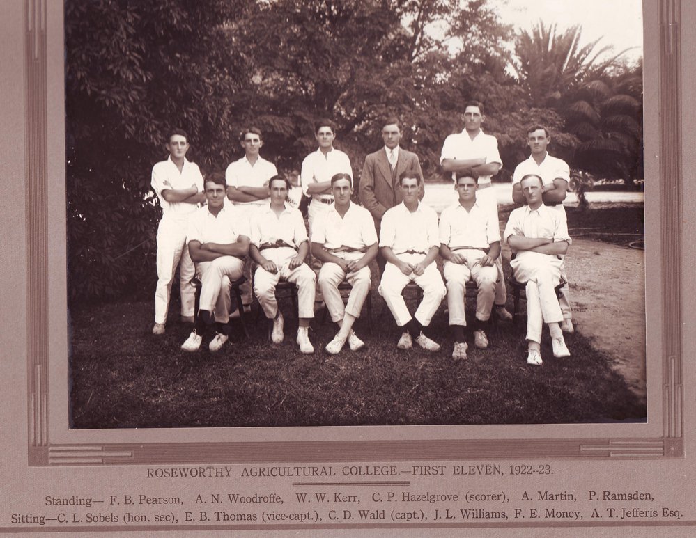 First Eleven Cricket Team, Roseworthy Agricultural College, 1922-23