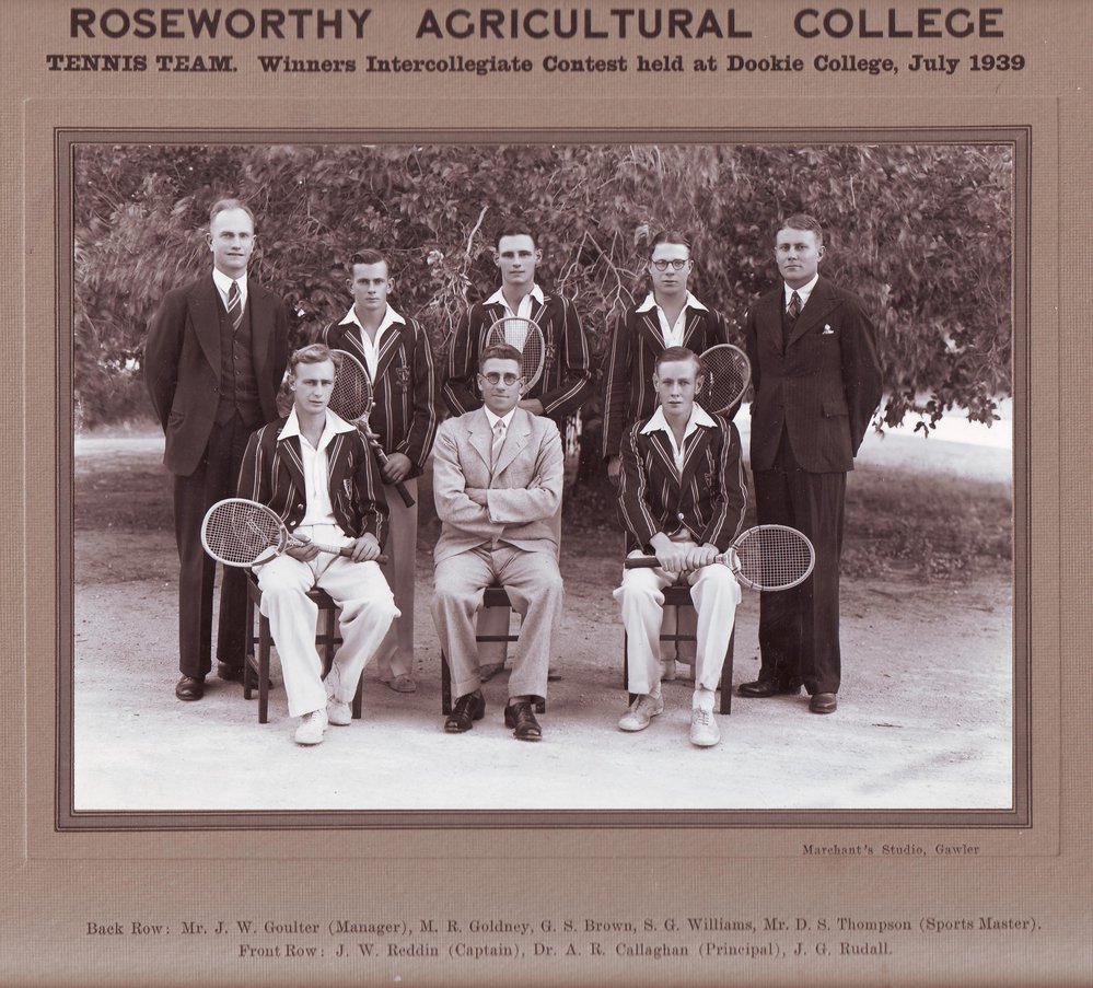 Tennis Team, Roseworthy Agricultural College, 1939 - Winners Intercollegiate Contest