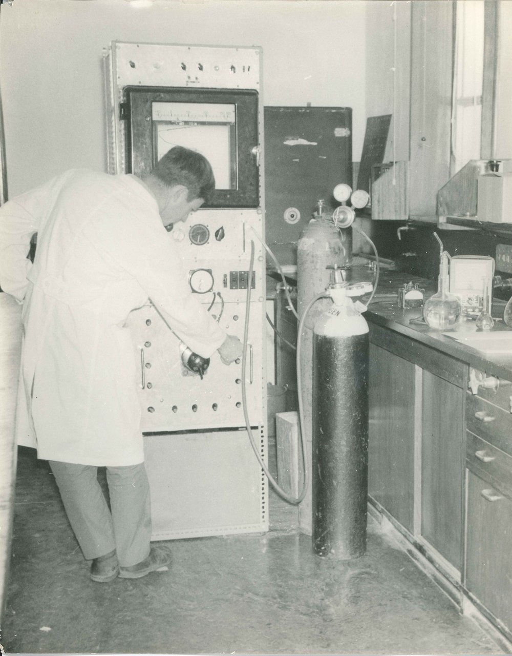Chemistry Laboratory With Unknown Worker, c1965