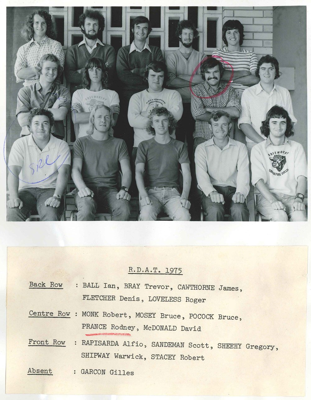 RDAT Students, Roseworthy Agricultural College, 1975
