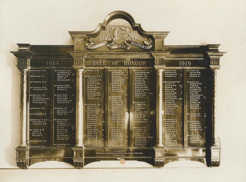 World War One Roll of Honour Board, Roseworthy Agricultural College