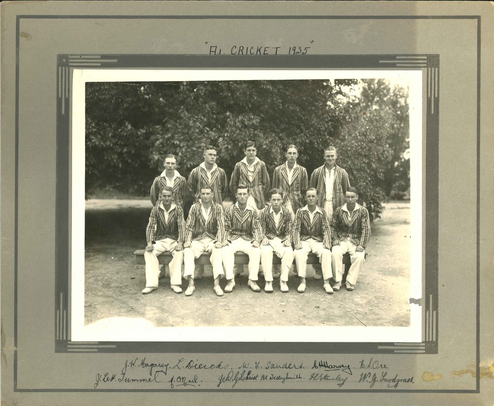 Cricket First Eleven, Roseworthy Agricultural College, 1935