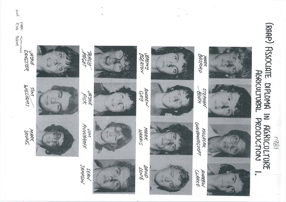 Students - Associate Diploma in Agriculture - Farm Management (RAFM), 1981