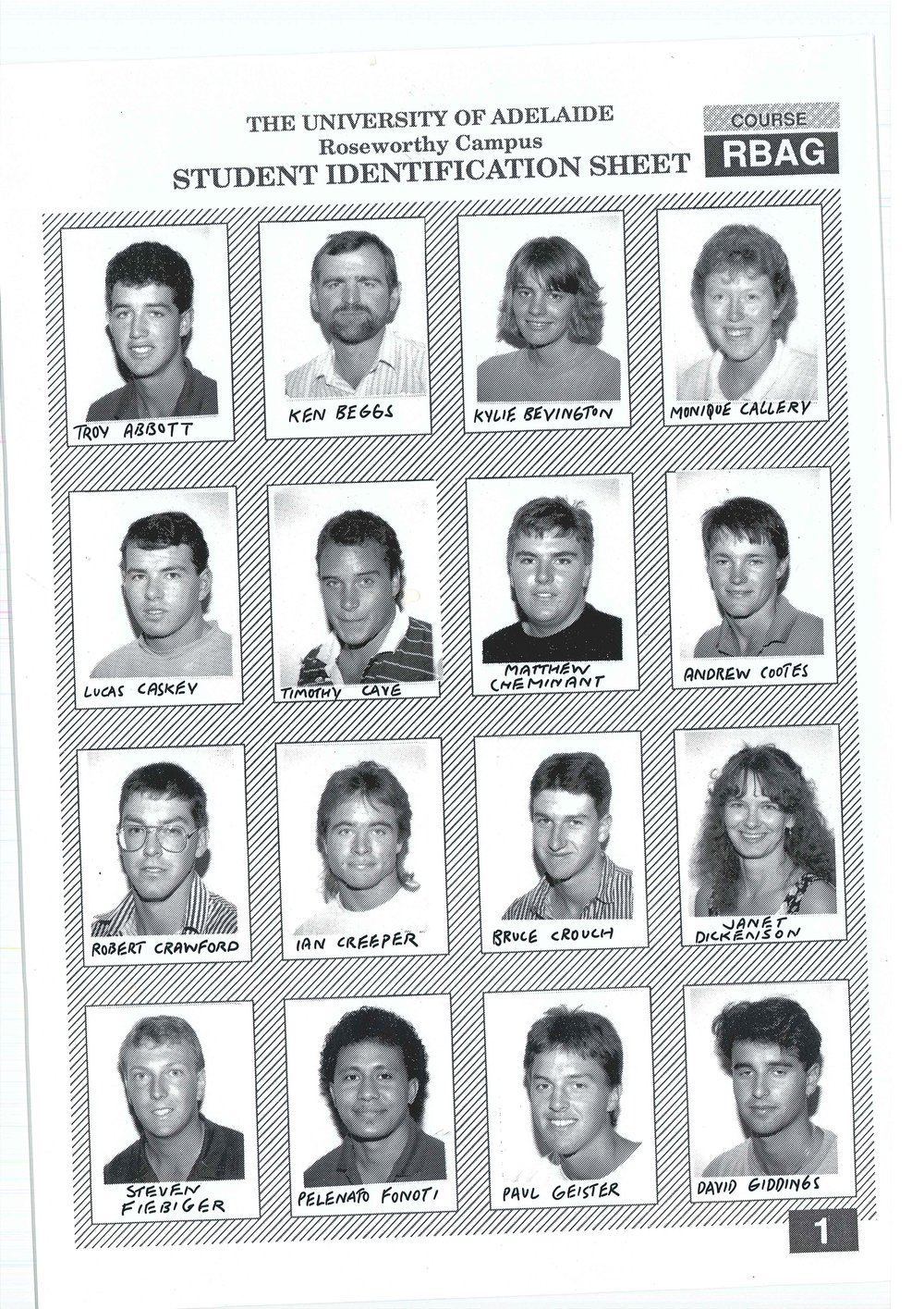 Students, Roseworthy Agricultural College, 1991