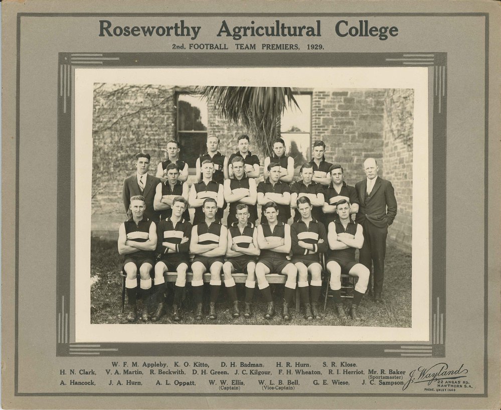 Second Football Team, Roseworthy Agricultural College, 1929
