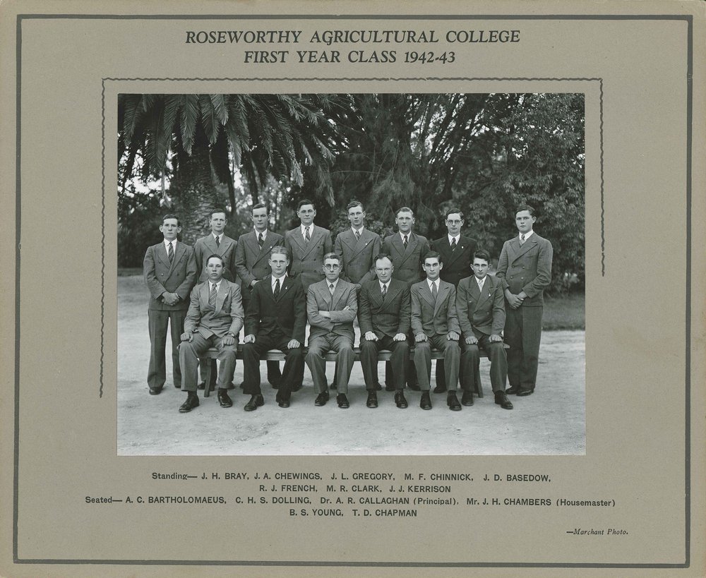 First Year Class, Roseworthy Agricultural College, 1942-43