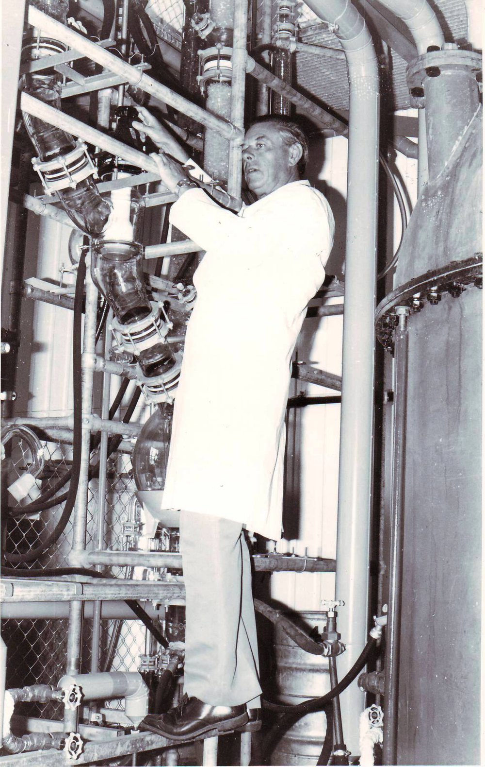 Oenologist Bob Baker at Work, c1975