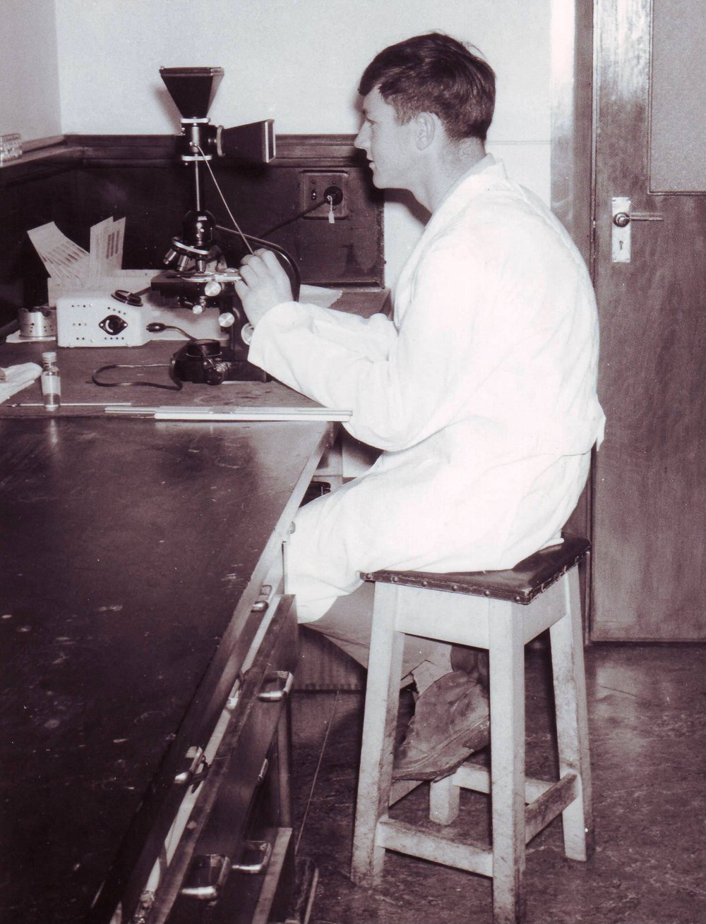 Oenology Student in Laboratory, Roseworthy Agricultural College, 1962