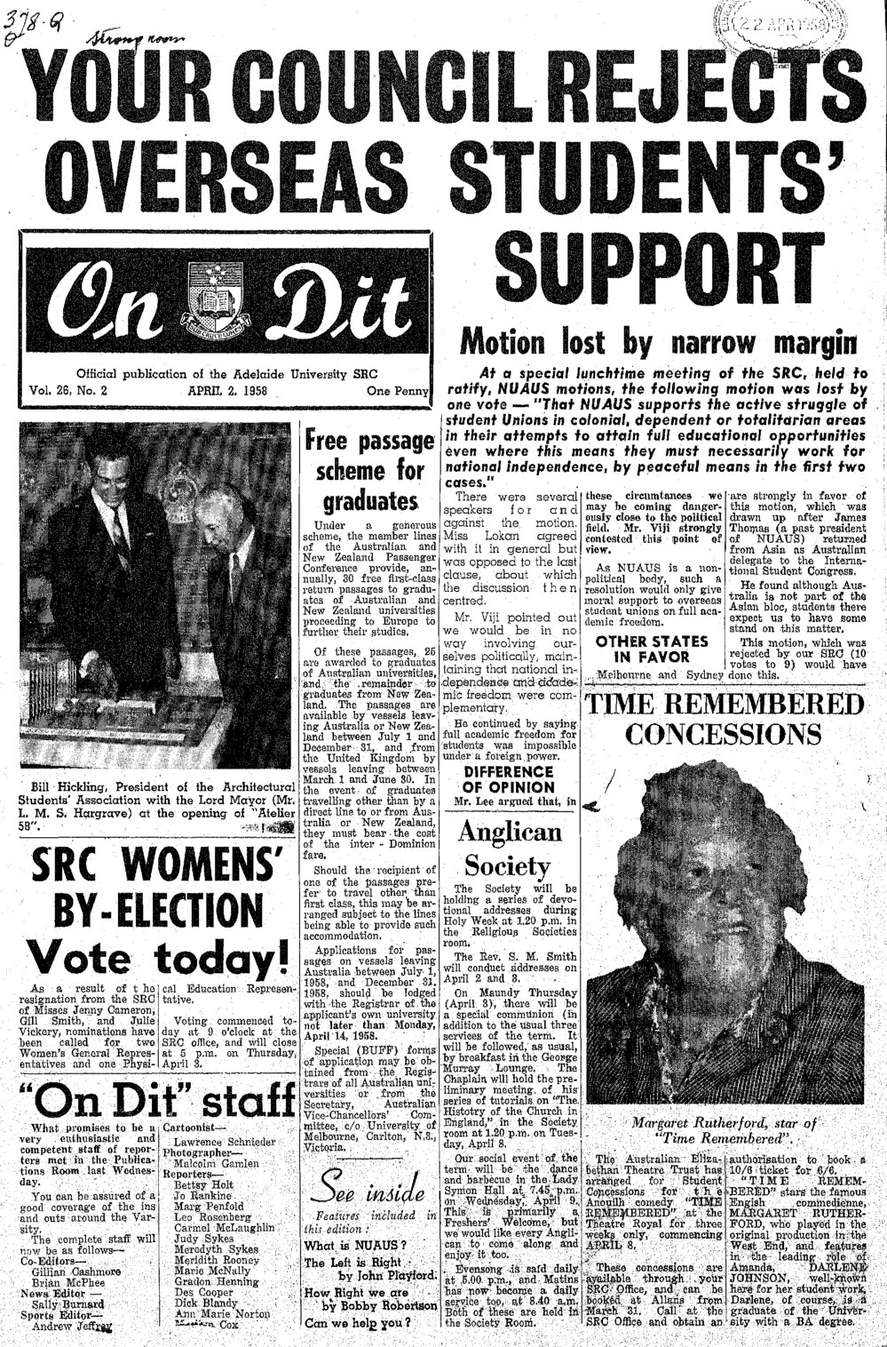 On Dit. Volume 26, Issue 2