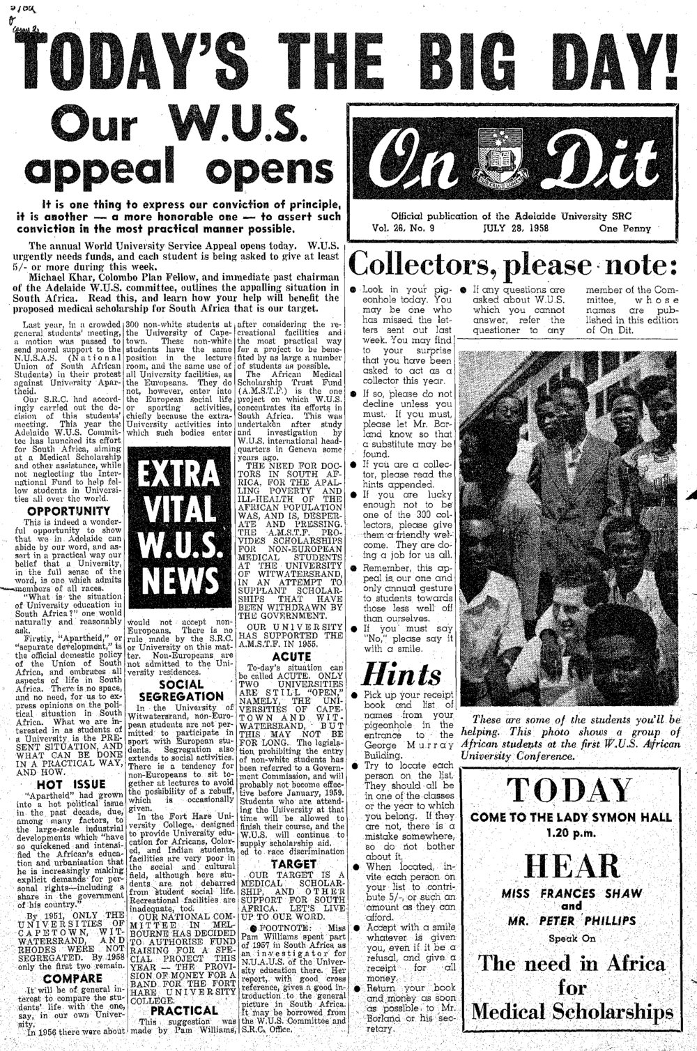 On Dit. Volume 26, Issue 9