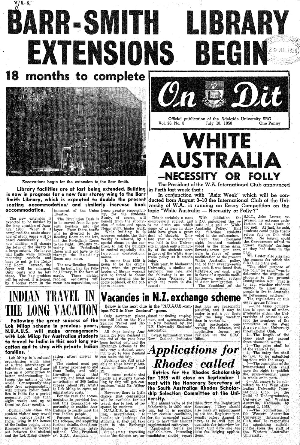 On Dit. Volume 26, Issue 8