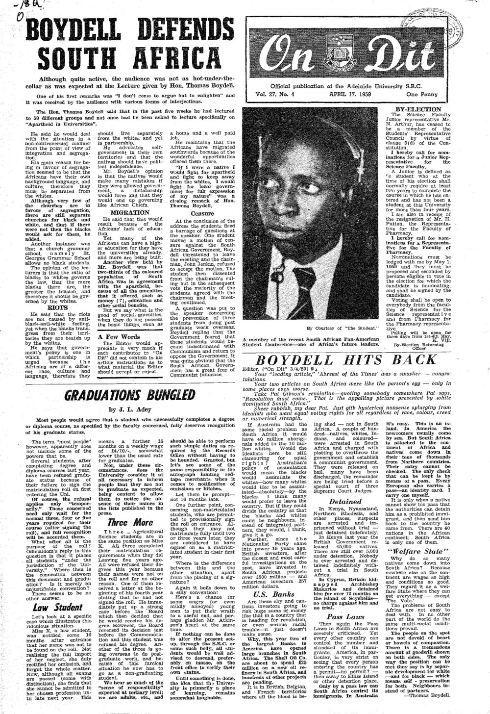 On Dit. Volume 27, Issue 4