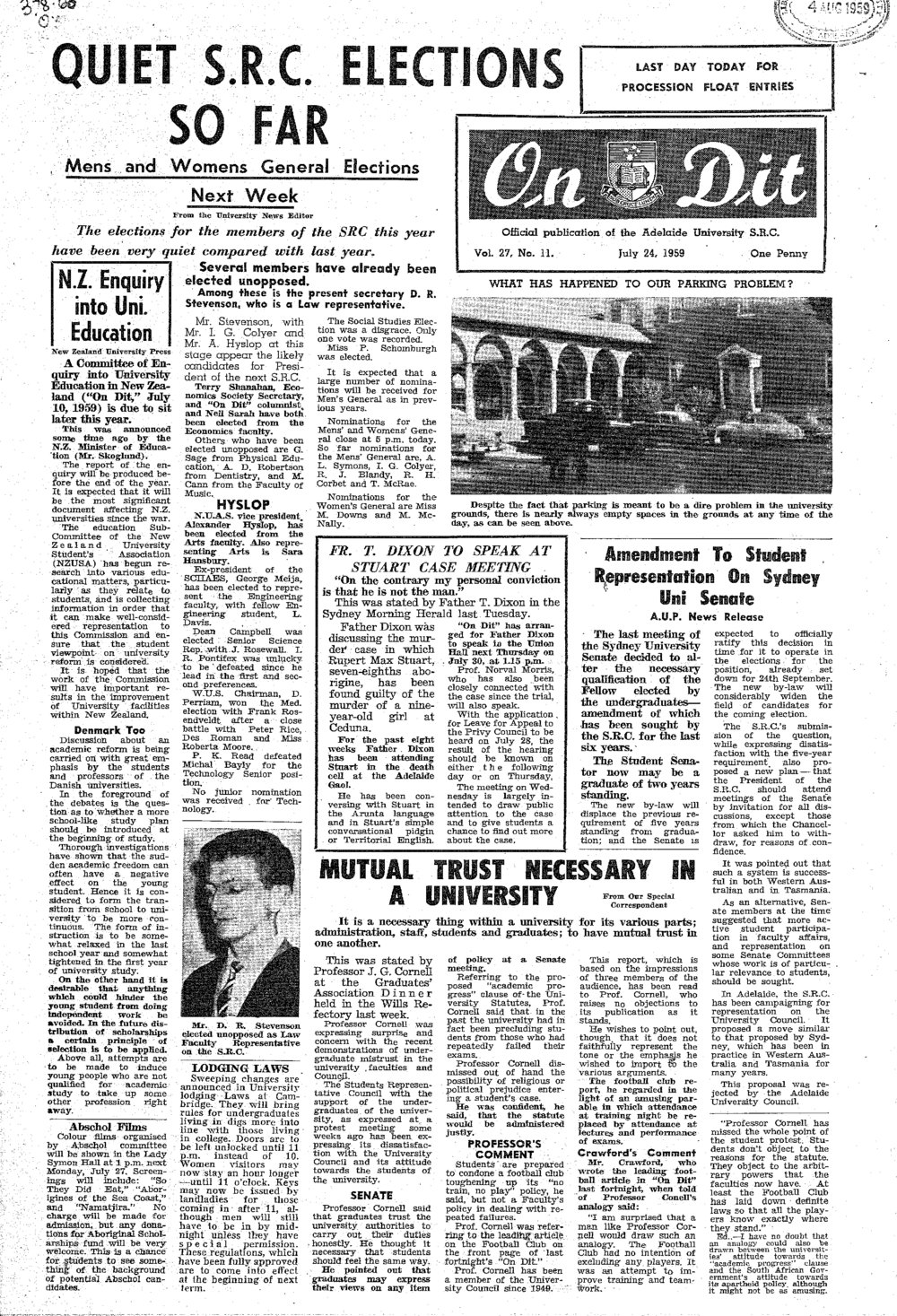 On Dit. Volume 27, Issue 11