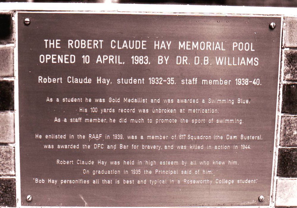 Swimming Pool Plaque, Roseworthy Agricultural College,1983