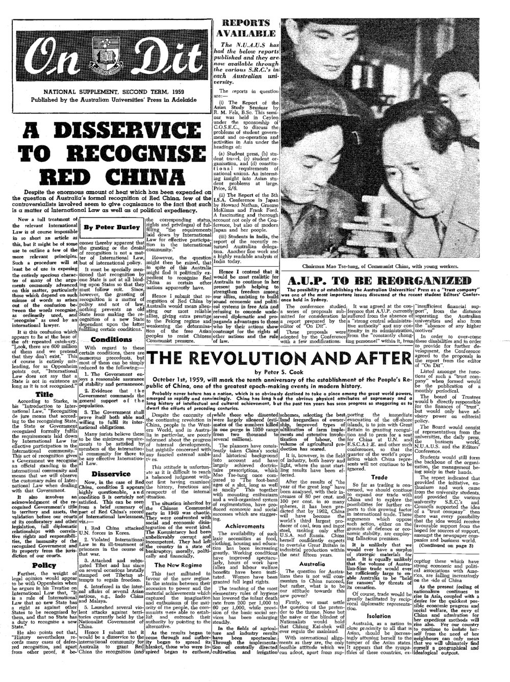 On Dit. Volume 27, National Supplement, Second Term