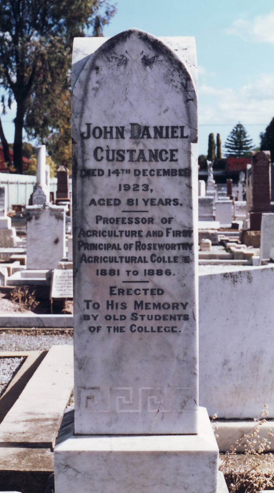 Professor Custance Headstone, 2000