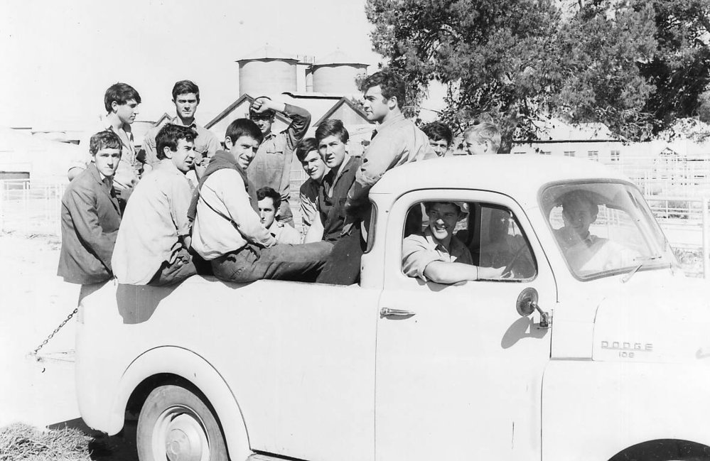 Students in Farm Ute, c1965