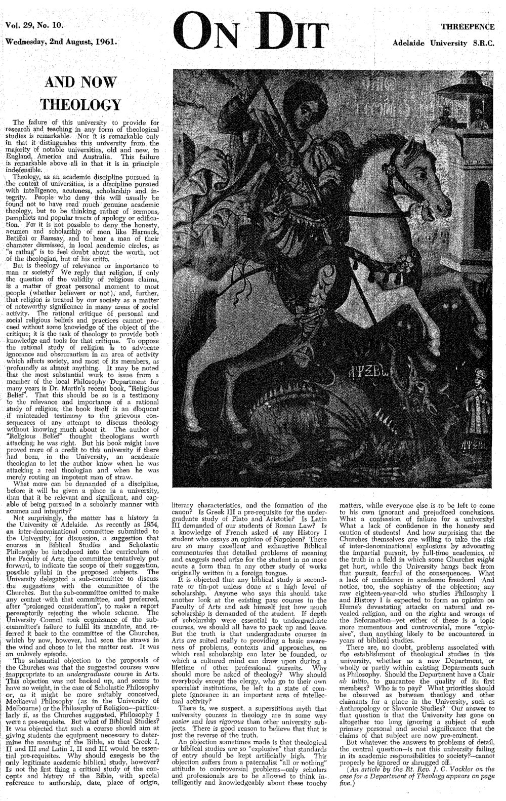 On Dit. Volume 29, Issue 10