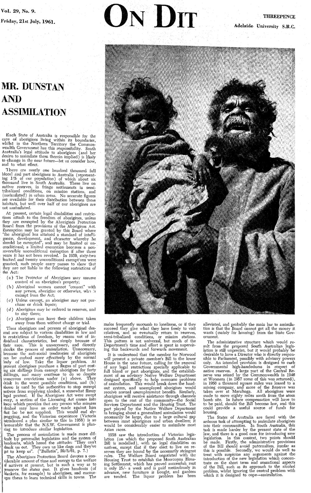 On Dit. Volume 29, Issue 9