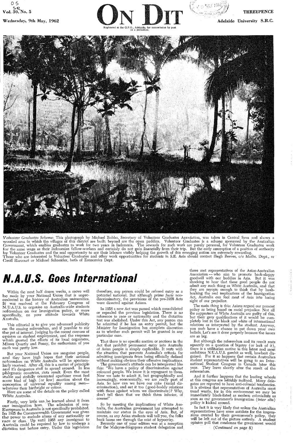 On Dit. Volume 30, Issue 5