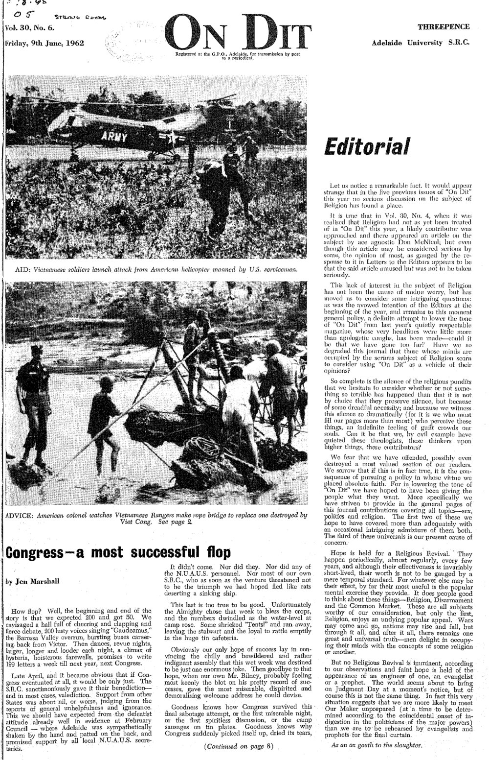 On Dit. Volume 30, Issue 6