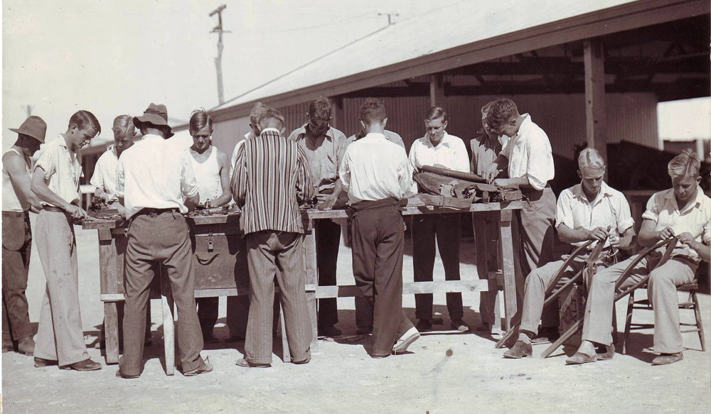 Saddlery Class, Roseworthy Agricultural College, 1930s