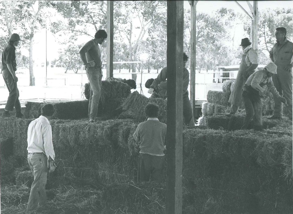 Stacking Hay in Shed, c1980