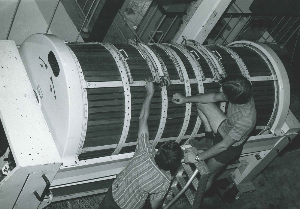 Wine Press and Grape Bin Unloading, Roseworthy Agricultural College, c1975