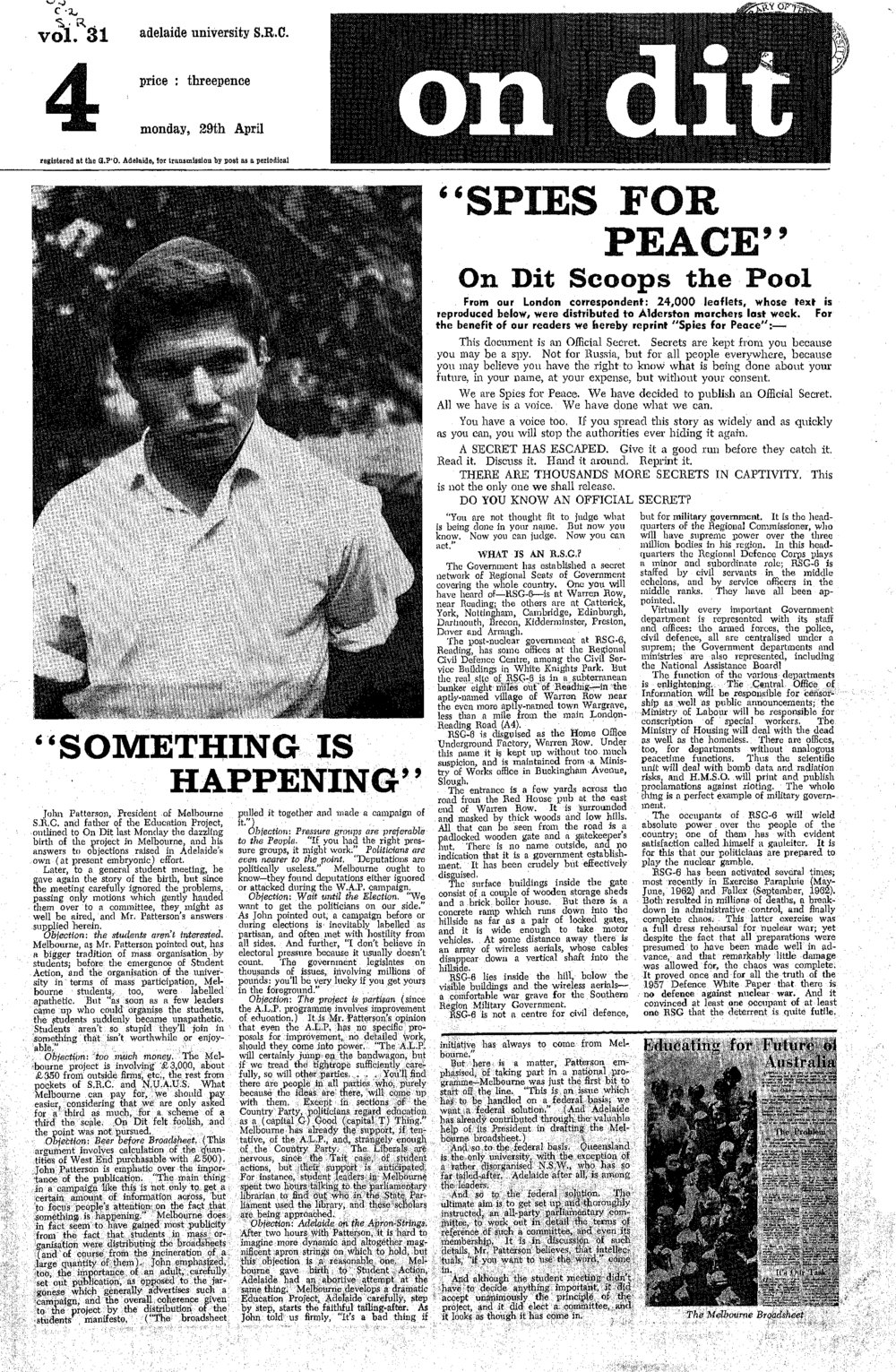 On Dit. Volume 31, Issue 4