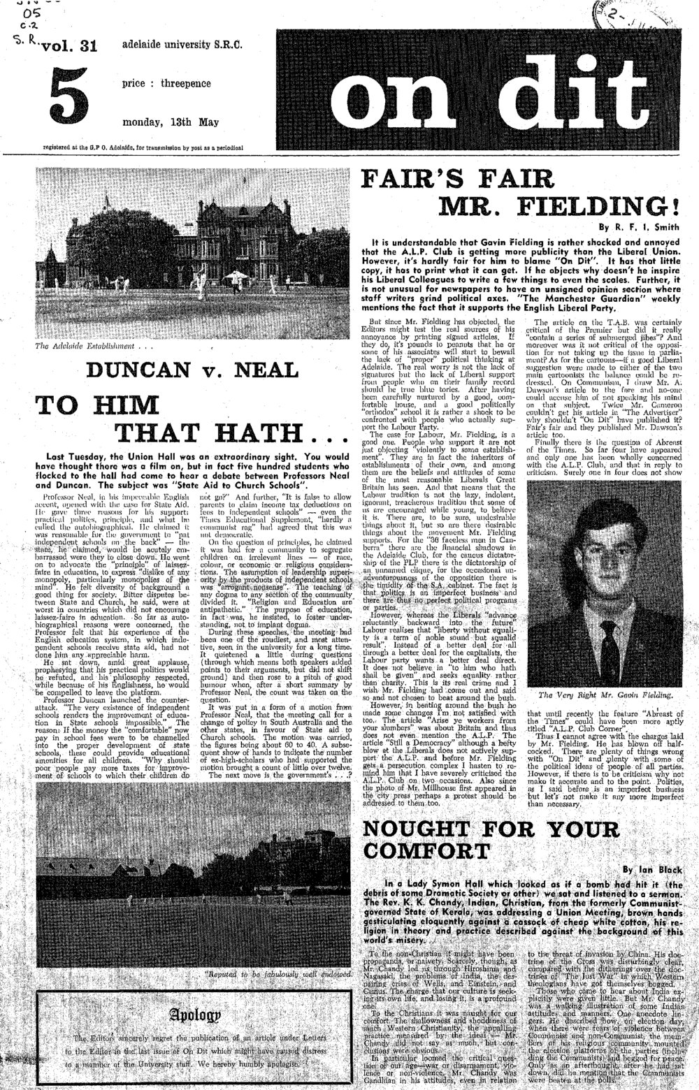 On Dit. Volume 31, Issue 5