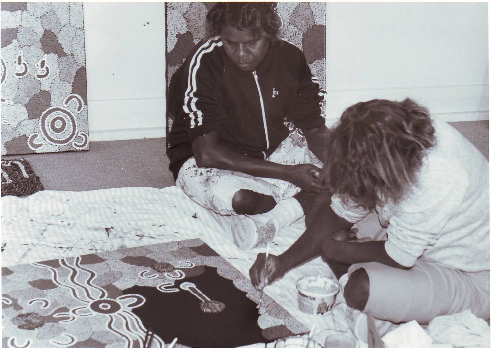 Sandra and Petra Nampitjinpa, Aboriginal Artists, 1986