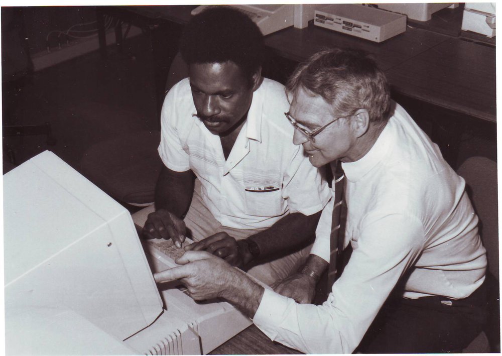 Dr Vic Squires and Martin Dolman, 1987